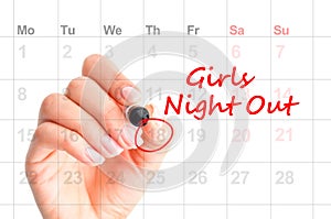 A date for Girls Night Out Ã¢â¬â reminder on agenda